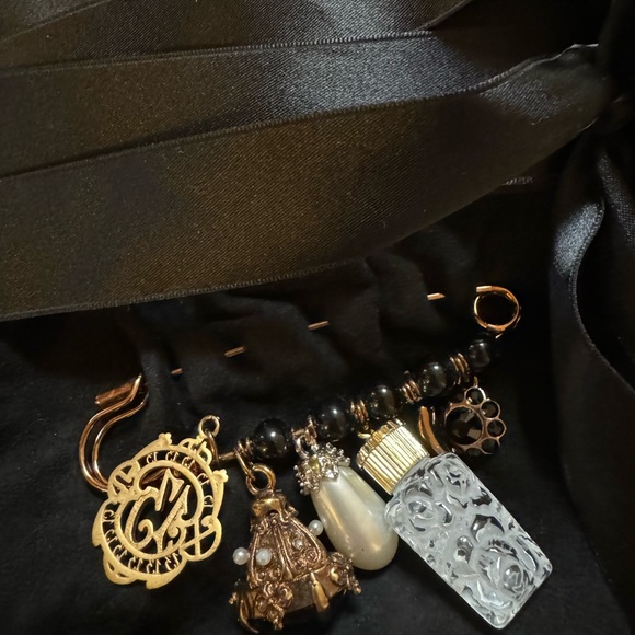 Dolce and Gabbana Black Suede Charm Tie Around Peep Toe Ankle Boots - Picture 9 of 11